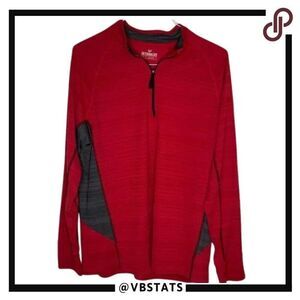 XL Outdoor Life Red-Gray 1/4 Zip Light Weight Top